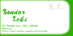 nandor keki business card